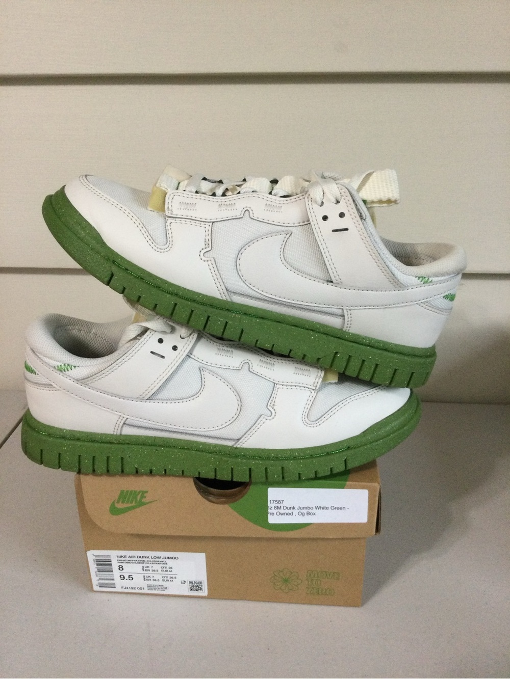 Nike Dunk Low White with Green Outsole